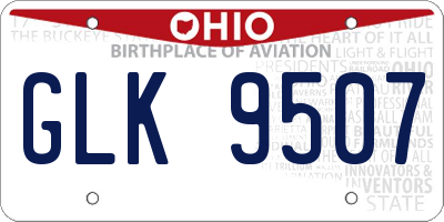 OH license plate GLK9507