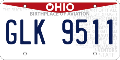 OH license plate GLK9511
