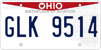 OH license plate GLK9514