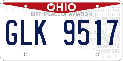 OH license plate GLK9517