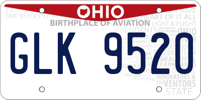 OH license plate GLK9520