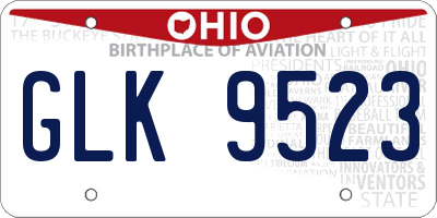 OH license plate GLK9523