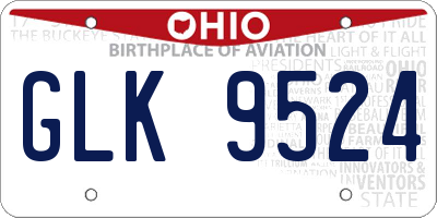 OH license plate GLK9524