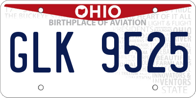 OH license plate GLK9525