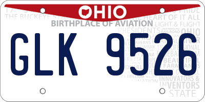 OH license plate GLK9526