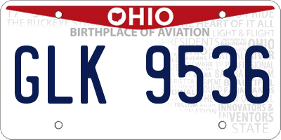 OH license plate GLK9536
