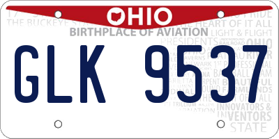 OH license plate GLK9537