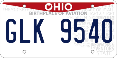 OH license plate GLK9540