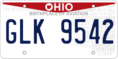 OH license plate GLK9542