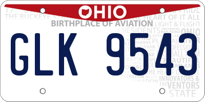 OH license plate GLK9543