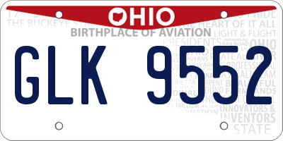 OH license plate GLK9552
