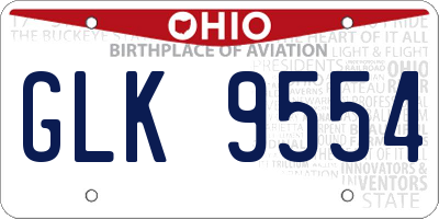 OH license plate GLK9554