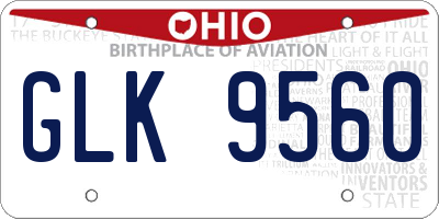 OH license plate GLK9560