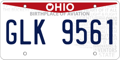 OH license plate GLK9561