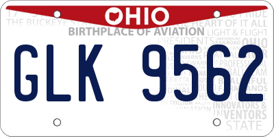 OH license plate GLK9562