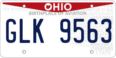 OH license plate GLK9563