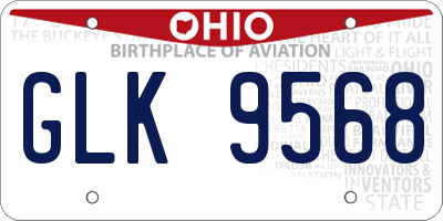 OH license plate GLK9568