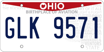 OH license plate GLK9571