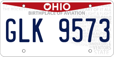 OH license plate GLK9573