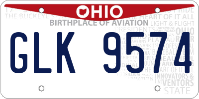 OH license plate GLK9574