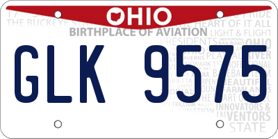 OH license plate GLK9575
