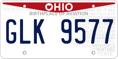 OH license plate GLK9577