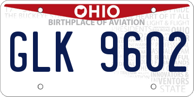 OH license plate GLK9602