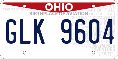 OH license plate GLK9604