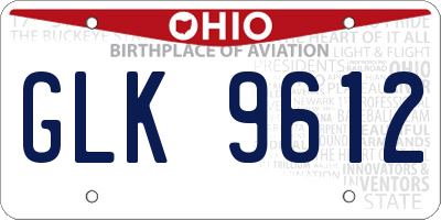 OH license plate GLK9612