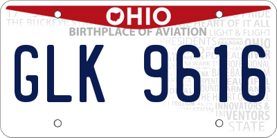 OH license plate GLK9616