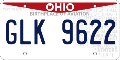 OH license plate GLK9622