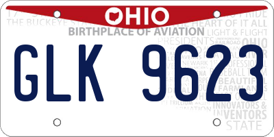OH license plate GLK9623