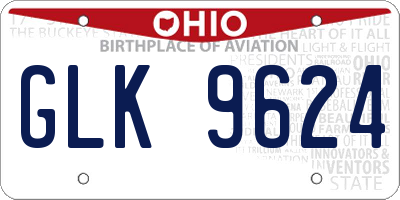 OH license plate GLK9624