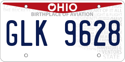 OH license plate GLK9628