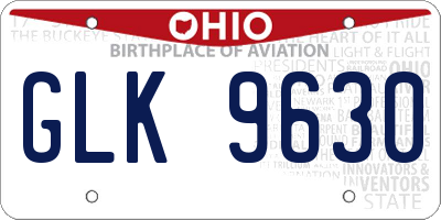 OH license plate GLK9630