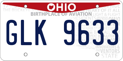 OH license plate GLK9633