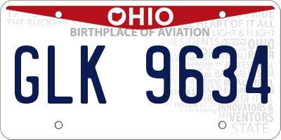 OH license plate GLK9634