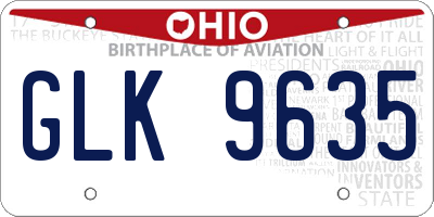 OH license plate GLK9635
