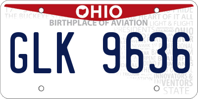 OH license plate GLK9636