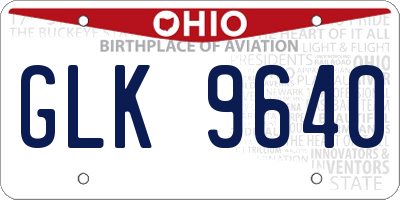OH license plate GLK9640