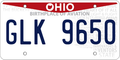 OH license plate GLK9650