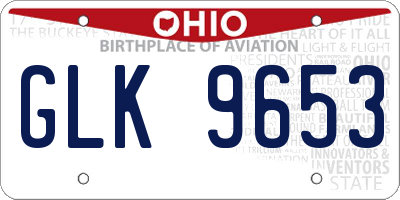 OH license plate GLK9653