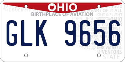 OH license plate GLK9656
