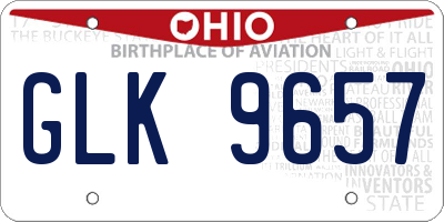 OH license plate GLK9657