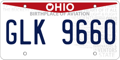 OH license plate GLK9660