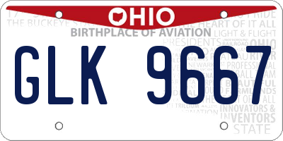 OH license plate GLK9667