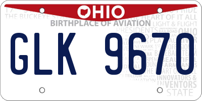 OH license plate GLK9670