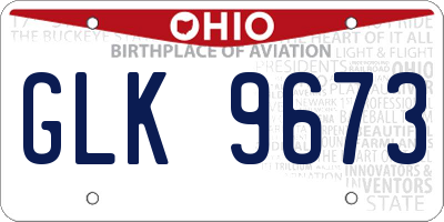 OH license plate GLK9673