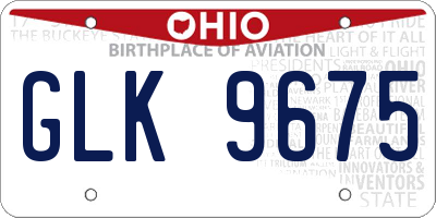 OH license plate GLK9675