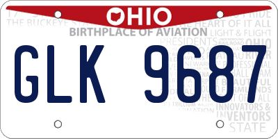 OH license plate GLK9687